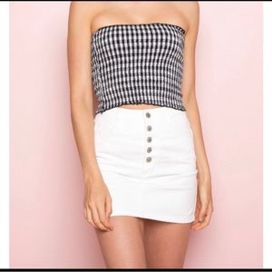 brandy melville white denim skirt